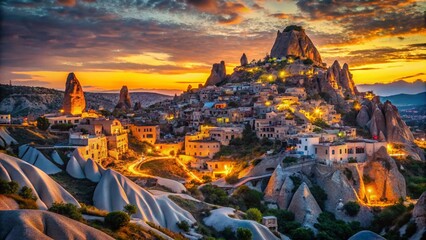 Cappadocia Sunset: Uchisar Castle & Fairy Chimneys, Turkey