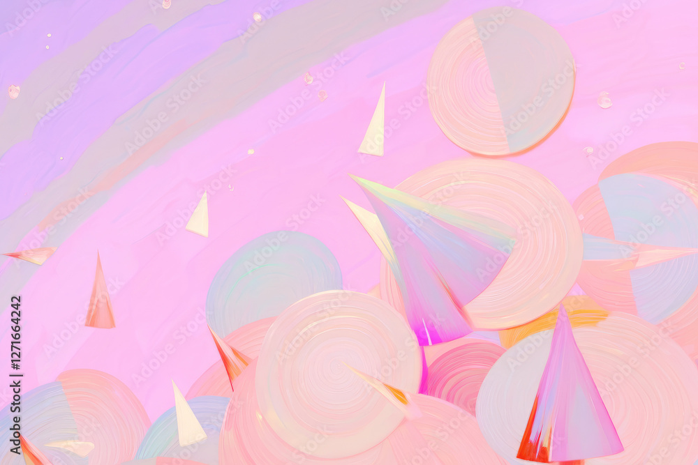 Aufkleber dreamy abstract composition with pastel pink and purple hues, featuring swirling circular patterns a