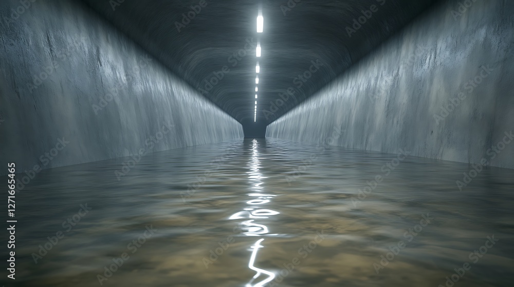 Poster a modern urban drainage system featuring advanced design and infrastructure for water management in 