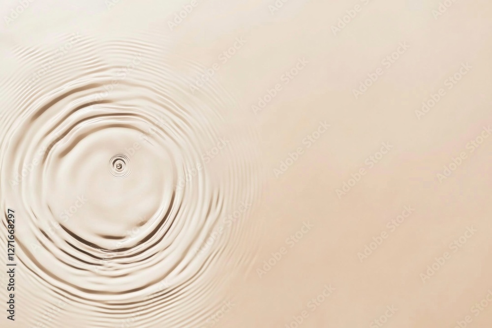 Poster gentle ripples emerge gracefully across a soft beige surface, evoking a sense of calm and serenity. 