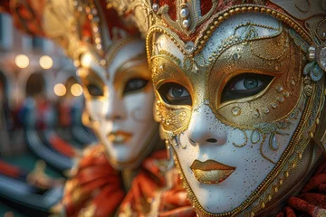 Printed kitchen splashbacks colorful carnival parade with dancers in extravagant costumes and vibrant floats