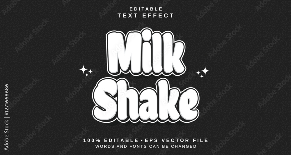 Poster editable text style effect - milk shake text style theme.