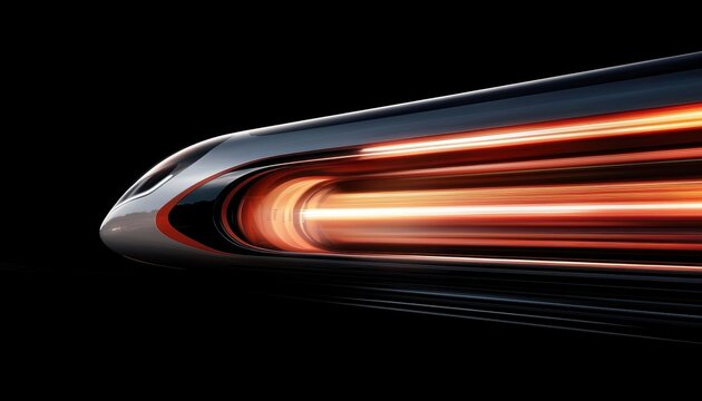 High-speed motion blur of a futuristic hyperloop train, cutting-edge transportation concept, sleek modern tech aesthetic