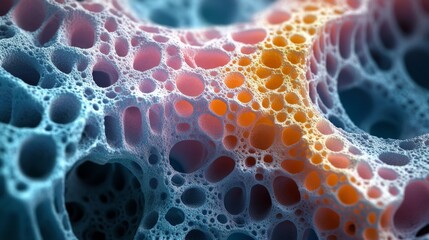 Abstract Cellular Structure - A Detailed Visual Exploration of Intricate Patterns and Colors