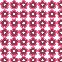 seamless pattern with pink flowers