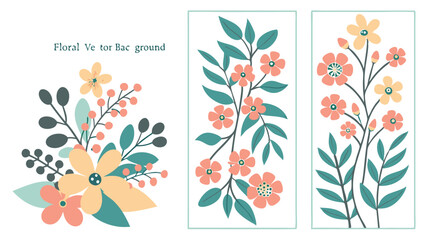 Obraz premium Colorful Floral Bouquets Illustration Set on Transparent Background