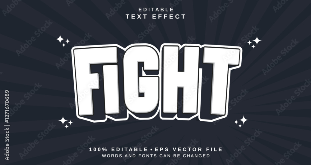 Poster editable text style effect - fight text style theme.