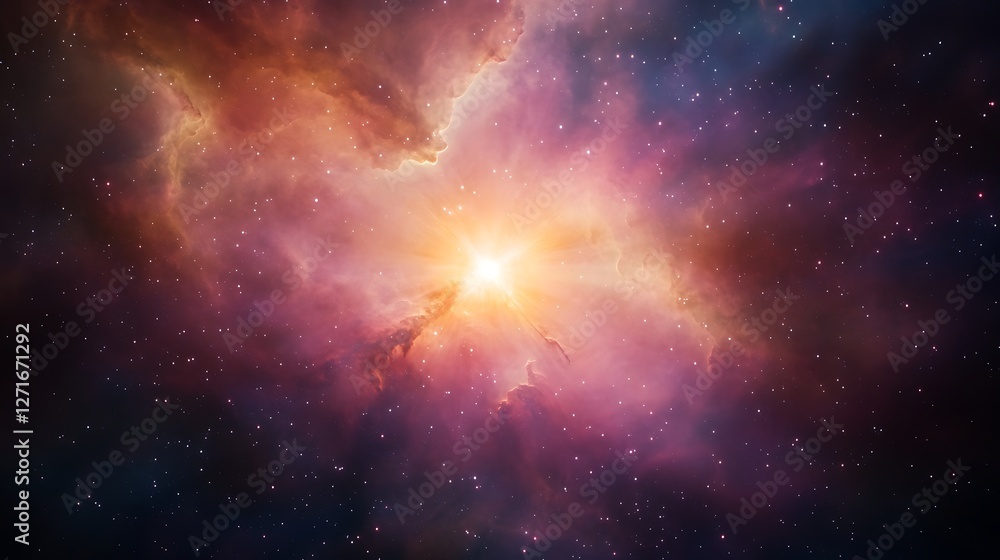 Poster A stunning image capturing a massive supernova explosion in deep space, showcasing the beauty and power of cosmic events.