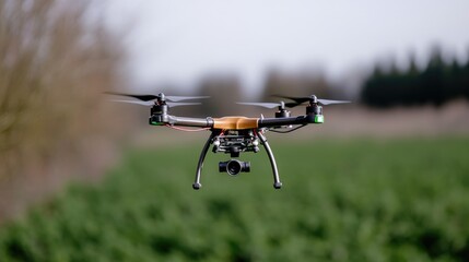 Drone aerial photography over farmland