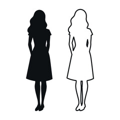 female silhouette standing vector