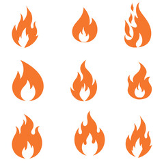 fire flame set vector icons design elements