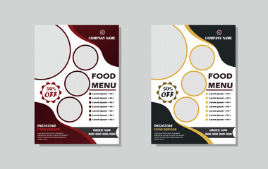 Attractive unique mordern Food Flyer or Menu Design in RGB color and Vector file
