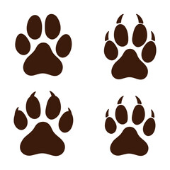 dog paw print set vector animal footprint