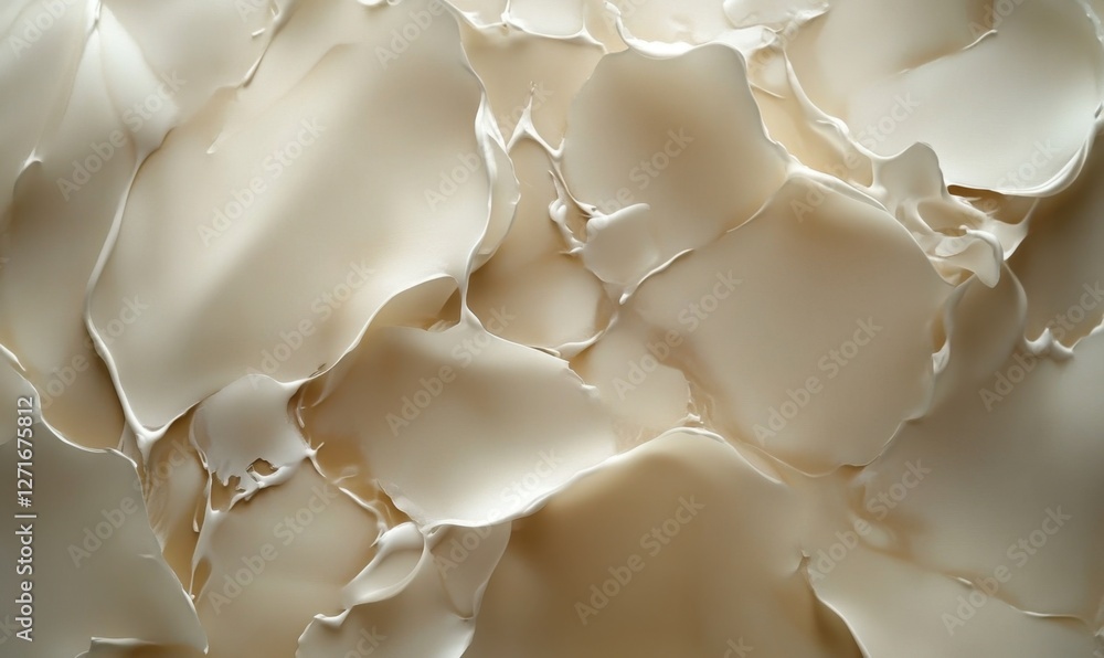 Aufkleber abstract close-up of soft, flowing cream-colored layers creating a smooth, textured surface