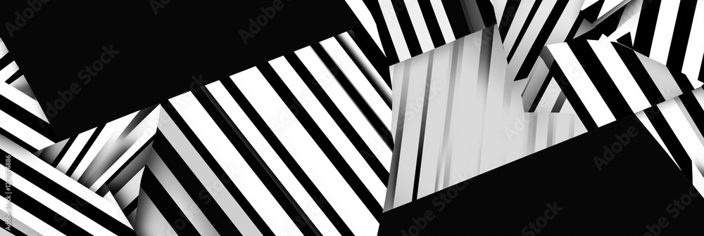 Poster black and white image of a zigzag pattern. the image is abstract and has a modern feel to it