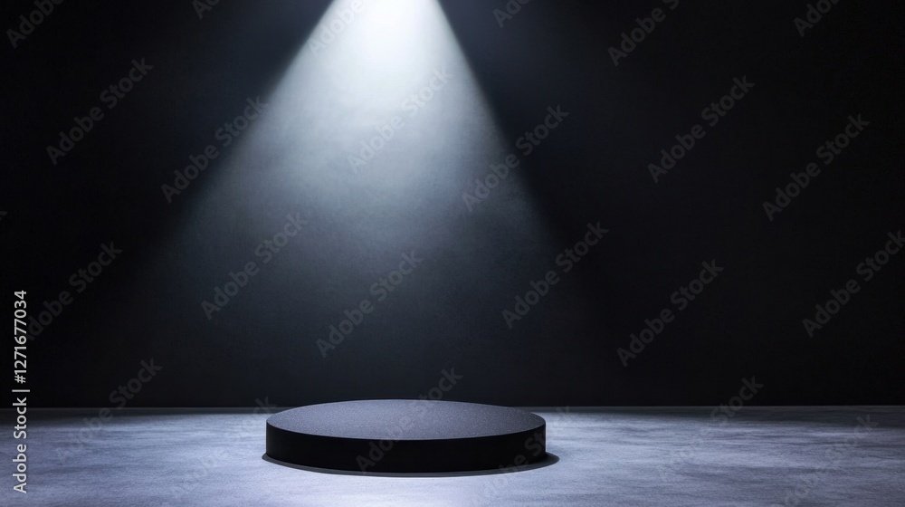 Poster black studio background illuminated concept, illuminated black studio background with gradient light