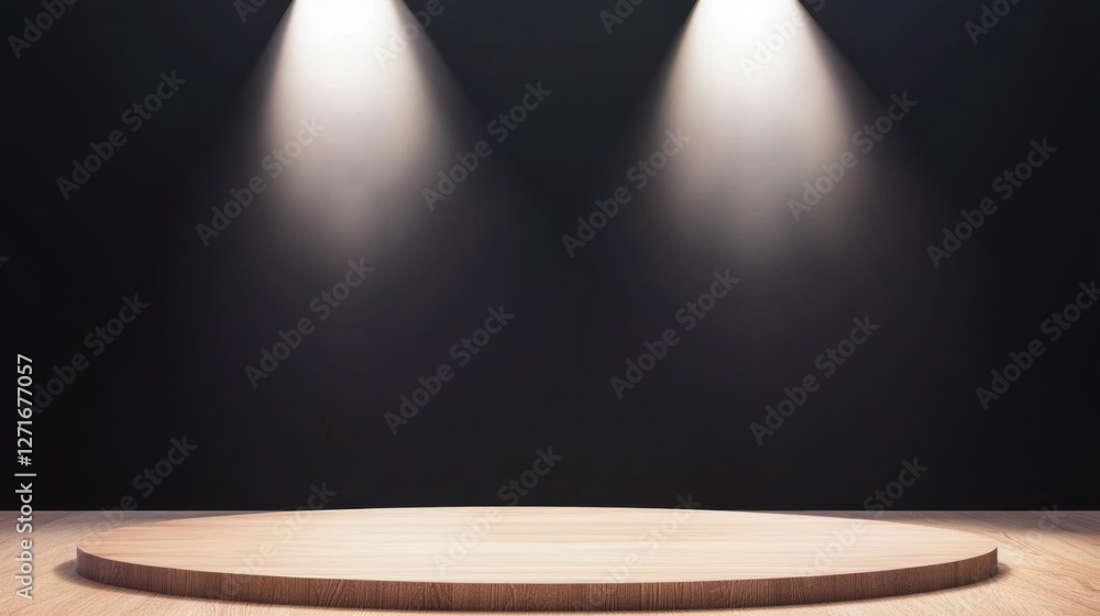 Aufkleber black studio background illuminated concept, illuminated studio background with gradient lighting fo