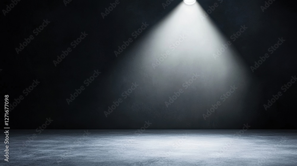 Aufkleber black studio background illuminated concept, illuminated black studio background with subtle gradien