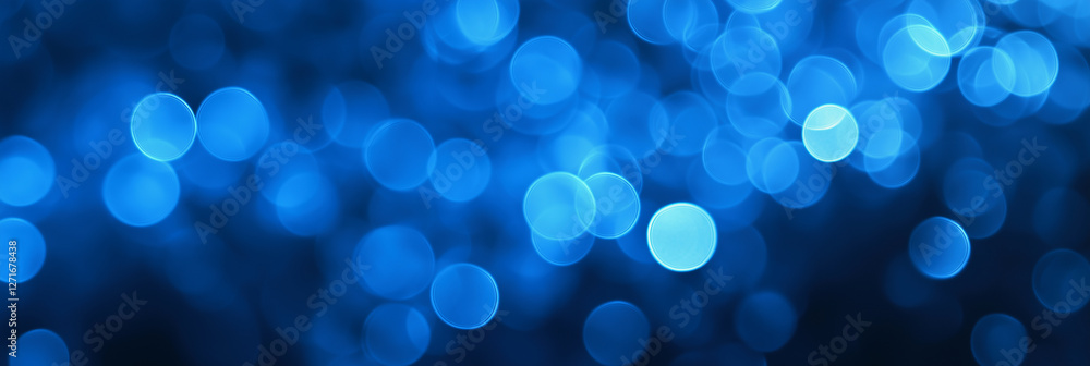 Poster blue background with many blue circles. the circles are of different sizes and are scattered through