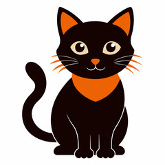 black cat with yellow eyes