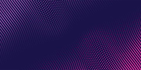 Obraz premium Abstract blue and red dynamic wavy line dotted texture ,Dark blue background with copy space. Modern futuristic simple dots pattern. EPS10