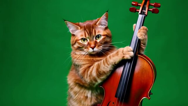 Cat Play music Green screen