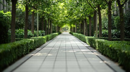 Sunlit Path Through Lush Green Trees