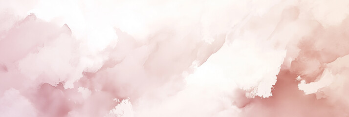 Fototapeta premium watercolor painting of a cloudy sky with a pinkish hue. The painting is abstract and has a dreamy, ethereal quality to it