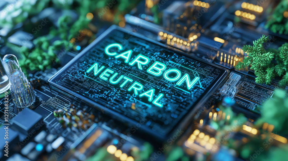 Poster carbon neutral offset impact. carbon neutral certification global offset initiative image.