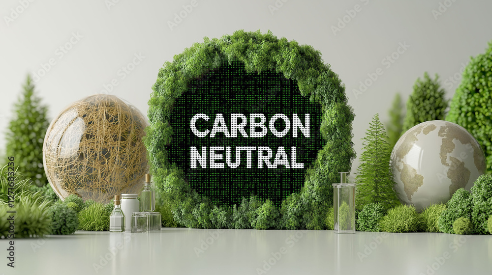 Poster carbon neutral offset impact. carbon neutrality certification global offset initiative image