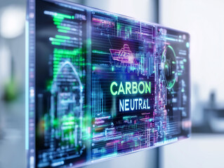 Carbon neutral offset impact. Corporate strategy for achieving net zero carbon impact in business operations.