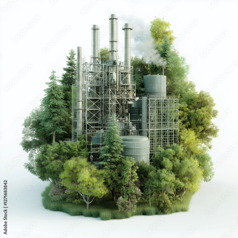 Poster carbon neutral offset impact. industrial carbon offset program emissions tracking image