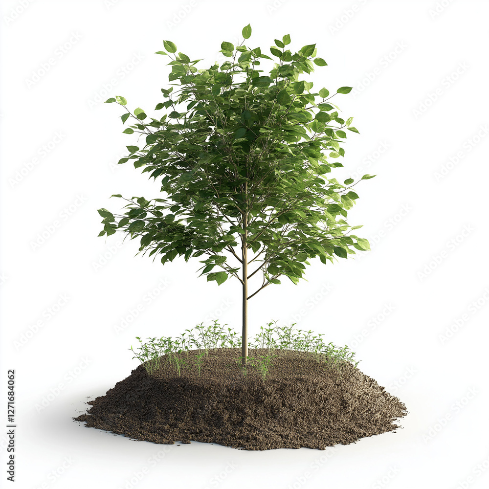 Aufkleber carbon neutral offset impact. image of a reforestation initiative for carbon offsetting efforts.