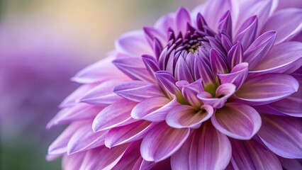 Petal's Embrace: The dahlia, captured in a close-up shot, unveils a symphony of textures, revealing layers of delicate petals that radiate an artistic beauty in shades of purple.