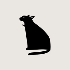 Silhouetted Cat Rubbing Head