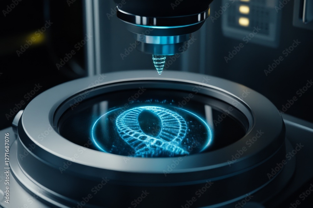 Poster high-resolution microscopic image of 3d structure in laboratory