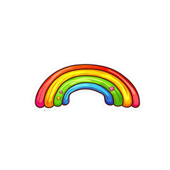 Colorful Cartoon Rainbow Sticker Illustration