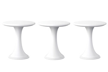 Set of White pedestal table isolated on transparent png