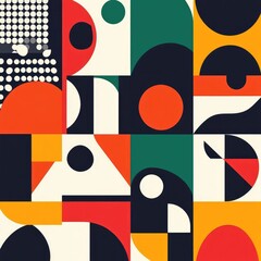 Modern Geometric Pattern Collection with Bold Colors and Dynamic Shapes
