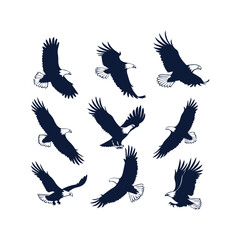 Collection of Eagle Silhouette Vector Illustrations
