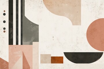 Sophisticated Kitchen-Themed Background with Abstract Geometric Shapes in Soft Earthy Tones for Stylish High-End Visual Identity