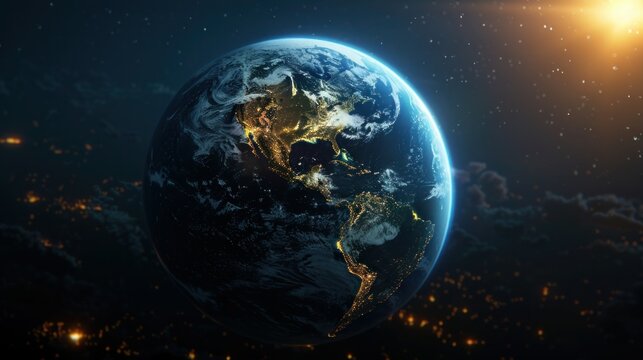 interactive software depicting a digital twin of Earth, being used to predict and adapt to climate related events