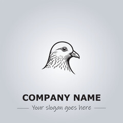 Head of Pigeon logo company design vector illustration