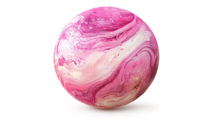 A pink planet isolated on white background.