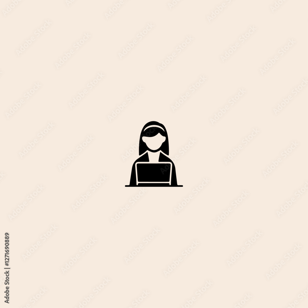Wall mural programmer icon flat vector design.