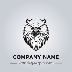 Head of Owl logo company design vector illustration
