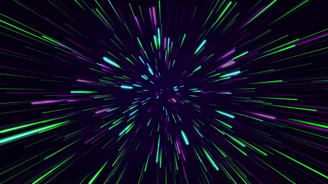 Abstract neon lines zoom background, particle lighting neon lines zoom looping background animation, Infinite futuristic background with vibrant and wonder lights, background neon lines zoom looping