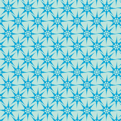 Modern Seamless Teal Star Pattern
