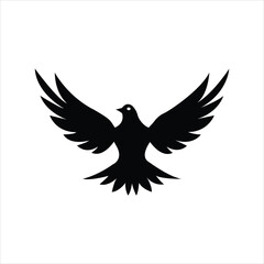 Creative dove silhouette vector art illustration.