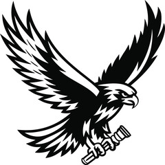 Obraz premium bird, eagle, vector, silhouette, wing, animal, illustration